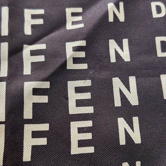 Sold! Fendi EUC brown logomania silk scarf - Picture 4 of 5